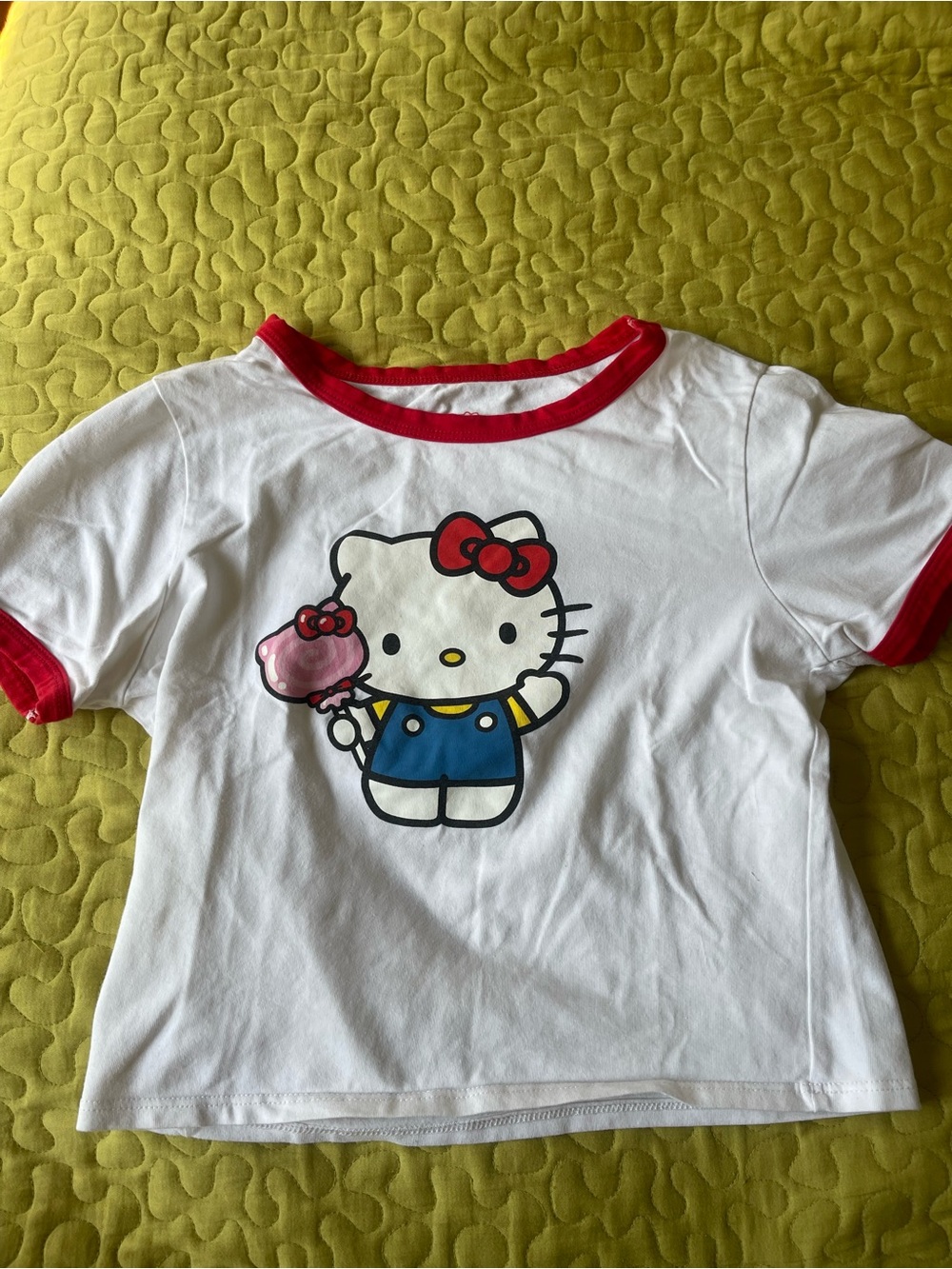 Hot Topic Hello Kitty White Tee with Red Trim